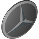 LEGO Černá Štít - Zakřivený s Mercedes Benz logo (21100 / 75902)