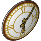 LEGO Schwarz Schild mit Gebogen Gesicht mit Clock Gesicht mit Roman Numerals (34407 / 75902)