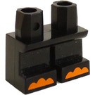 LEGO Svart Korte ben med Oransje toes (28644 / 41879)