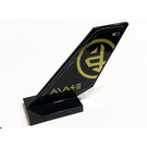 LEGO Black Shuttle Tail 2 x 6 x 4 with Gold Ninjago Symbol in Circle on Both Sides Sticker (6239)