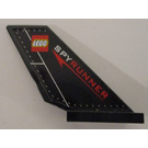 LEGO Zwart Shuttle Staart 2 x 6 x 4 met Lego logo en 'SPYRUNNER' Sticker (6239)