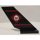 LEGO Black Shuttle Tail 2 x 6 x 4 with Skull Stickers on Both Sides (6239)