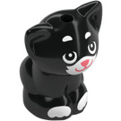 LEGO Black Sitting Cat (Small) with Pink Nose (101251)