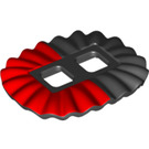 LEGO Schwarz Rock mit Ruffles mit Rot Hälfte (24087 / 33845)