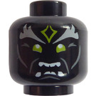 LEGO Black Skull Sorcerer Head (Recessed Solid Stud) (3626)