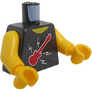 LEGO Black Sleveless Tour Shirt with Red Electric Guitar Torso (973 / 76382)