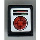 LEGO Zwart Helling 1 x 1 (31°) met Control Paneel met Target Sticker (50746)