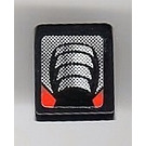 LEGO Zwart Helling 1 x 1 (31°) met Zilver en Rood Lucht Intake Sticker (50746)