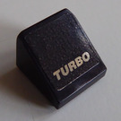 LEGO Black Slope 1 x 1 (31°) with Silver 'TURBO' Sticker (35338)
