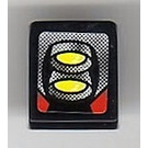 LEGO Zwart Helling 1 x 1 (31°) met Geel en Zilver Voorkant Lights Sticker (50746)
