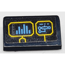 LEGO Zwart Helling 1 x 2 (31°) met Batcomputer Status Display Sticker (85984)