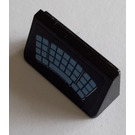 LEGO Noir Pente 1 x 2 (31°) avec Bleu Keyboard Autocollant (85984)
