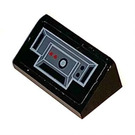 LEGO Zwart Helling 1 x 2 (31°) met Control Instruments Sticker (85984)