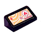 LEGO Black Slope 1 x 2 (31°) with Fire Location  Sticker (85984)
