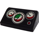 LEGO Zwart Helling 1 x 2 (31°) met gauges en dials Sticker (85984)