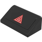 LEGO Black Slope 1 x 2 (31°) with Red Triangle Sticker