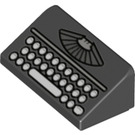 LEGO Zwart Helling 1 x 2 (31°) met Typewriter (72188 / 85984)