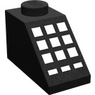 LEGO Black Slope 1 x 2 (45°) with 9 + 3 White Buttons (3040)