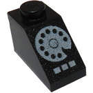 LEGO Black Slope 1 x 2 (45°) with White Rotary Phone (3040)