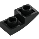 LEGO Svart Backe 1 x 2 Böjd Omvänd (24201)