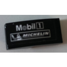 LEGO Black Slope 1 x 2 Curved with Mobil 1 and Michelin Logo (Model Left) Sticker (3593)