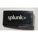 LEGO Black Slope 1 x 2 Curved with White 'Splunk>' (Right) Sticker