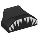 LEGO Black Slope 1 x 2 x 0.7 Curved with Fin with Teeth (47458 / 77000)