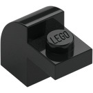 LEGO Svart Backe 1 x 2 x 1.3 Böjd med Platta (6091 / 32807)