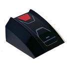 LEGO Black Slope 1 x 2 x 2 Curved with Red Trapezoid Sticker (28659)