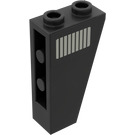 LEGO Black Slope 1 x 2 x 3 (75°) Inverted with Vent Left Sticker (2449)