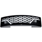 LEGO Black Slope 1 x 4 Curved Double with Corvette Front Grille Sticker (93273)