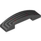 LEGO Black Slope 1 x 4 Curved Double with Gray Lines (65848 / 93273)