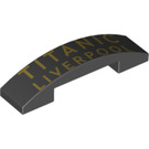 LEGO Black Slope 1 x 4 Curved Double with TITANIC LIVERPOOL (79425 / 93273)