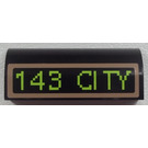 LEGO Black Slope 1 x 4 Curved with '143 CITY' Sticker (6191)