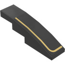 LEGO Black Slope 1 x 4 Curved with Golden Line Pattern Right Sticker (11153)