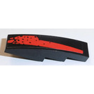 LEGO Black Slope 1 x 4 Curved with Red Pattern (Right) Sticker (11153)