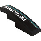LEGO Black Slope 1 x 4 Curved with White 'PETRONAS', Dark Turquoise Stripe and Silver Line - Right Side Sticker (11153)