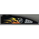 LEGO Black Slope 1 x 6 Curved with 13 and flames (right) Sticker (41762)