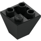 LEGO Negro Con pendiente 2 x 2 (45°) Invertido (3676)