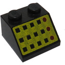 LEGO Negro Con pendiente 2 x 2 (45°) con Negro Cuadrado Botones y Rojo LEDs (3039)