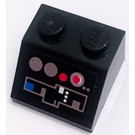 LEGO Zwart Helling 2 x 2 (45°) met Control Paneel 10188 Sticker (3039)