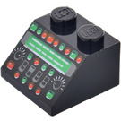 LEGO Svart Backe 2 x 2 (45°) med Control Panel (3039 / 86665)