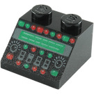 LEGO Schwarz Steigung 2 x 2 (45°) mit Control Panel (3039 / 86665)