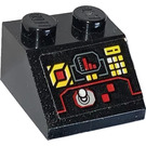 LEGO Zwart Helling 2 x 2 (45°) met Controls en Joystick Sticker (3039)
