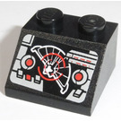LEGO Noir Pente 2 x 2 (45°) avec Controls et Target Screen Autocollant (3039)