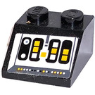 LEGO Noir Pente 2 x 2 (45°) avec Falcon Control Instruments Autocollant (3039)