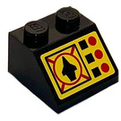 LEGO Black Slope 2 x 2 (45°) with Flight control Sticker (3039)