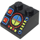 LEGO Schwarz Steigung 2 x 2 (45°) mit Spyrius Horizon Controls (3039)