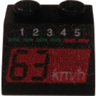 LEGO Schwarz Steigung 2 x 2 (45°) mit Tachometer (63 k/mh) (3039)