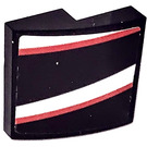 LEGO Black Slope 2 x 2 Curved with Red, White and Black Stipes Left Sticker (15068)
